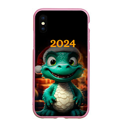 Чехол iPhone XS Max матовый Зеленый дракон 2024