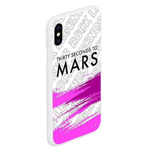 Чехол iPhone XS Max матовый Thirty Seconds to Mars rock legends посередине / 3D-Белый – фото 2