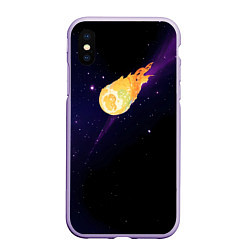 Чехол iPhone XS Max матовый Магическая комета и обыденный космос, цвет: 3D-светло-сиреневый