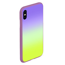 Чехол iPhone XS Max матовый Фиолетовый мятный и желто-зеленый градиент, цвет: 3D-фиолетовый — фото 2