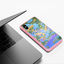 Чехол iPhone XS Max матовый Разноцветный витраж, цвет: 3D-баблгам — фото 2