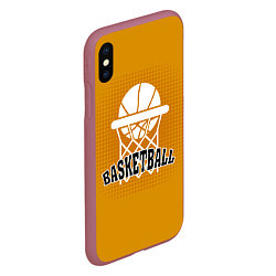 Чехол iPhone XS Max матовый Basketball - кольцо и мяч, цвет: 3D-малиновый — фото 2