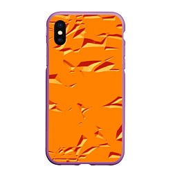 Чехол iPhone XS Max матовый Оранжевый мотив