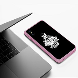 Чехол iPhone XS Max матовый Вежливые люди армия, цвет: 3D-розовый — фото 2