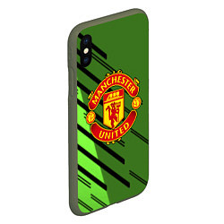 Чехол iPhone XS Max матовый ФК Манчестер Юнайтед спорт, цвет: 3D-темно-зеленый — фото 2