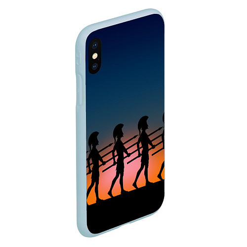 Чехол iPhone XS Max матовый Греческий закат / 3D-Голубой – фото 2