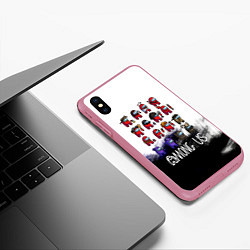 Чехол iPhone XS Max матовый Among us персонажи, цвет: 3D-малиновый — фото 2