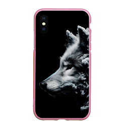 Чехол iPhone XS Max матовый Дымный волк