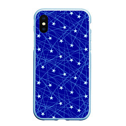 Чехол iPhone XS Max матовый Звездопад на синем