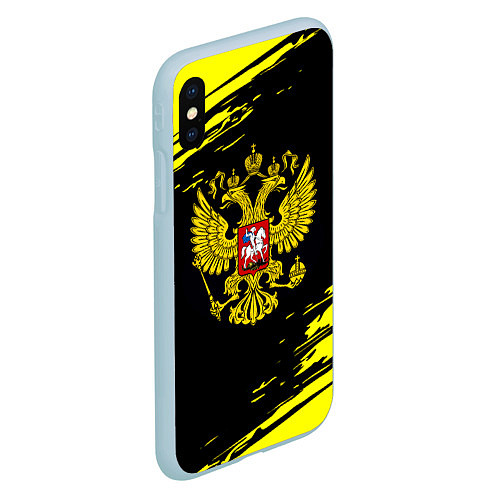 Чехол iPhone XS Max матовый Имперская Россия герб / 3D-Голубой – фото 2