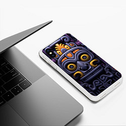 Чехол iPhone XS Max матовый Орнамент в стиле ацтеков, цвет: 3D-белый — фото 2