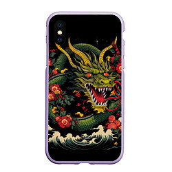 Чехол iPhone XS Max матовый Зеленый дракон