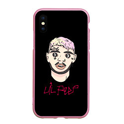 Чехол iPhone XS Max матовый Lil Peep rap music, цвет: 3D-розовый