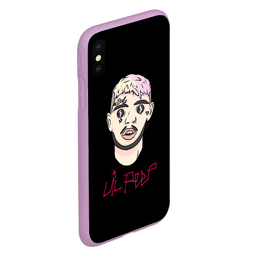 Чехол iPhone XS Max матовый Lil Peep rap music / 3D-Сиреневый – фото 2