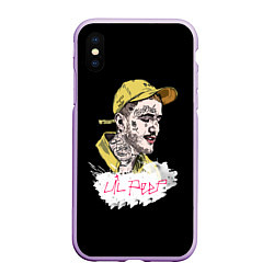 Чехол iPhone XS Max матовый Lil peep band steel, цвет: 3D-сиреневый