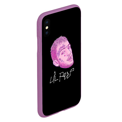 Чехол iPhone XS Max матовый Lil Peep rip 21 / 3D-Фиолетовый – фото 2