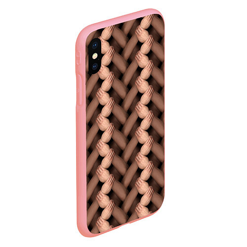 Чехол iPhone XS Max матовый Плетёнка сцепленных рук / 3D-Баблгам – фото 2