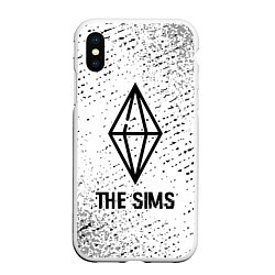 Чехол iPhone XS Max матовый The Sims glitch на светлом фоне, цвет: 3D-белый