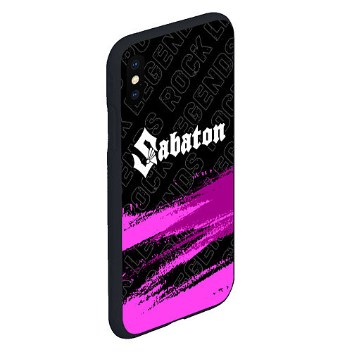 Чехол iPhone XS Max матовый Sabaton rock legends посередине / 3D-Черный – фото 2