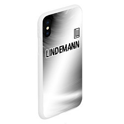Чехол iPhone XS Max матовый Lindemann glitch на светлом фоне посередине, цвет: 3D-белый — фото 2