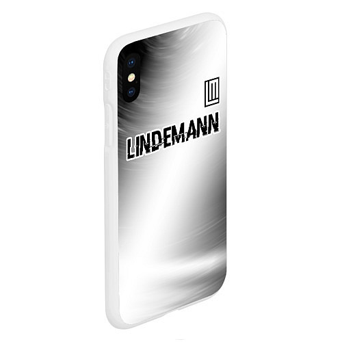 Чехол iPhone XS Max матовый Lindemann glitch на светлом фоне посередине / 3D-Белый – фото 2