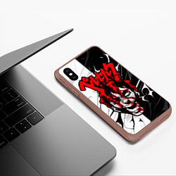 Чехол iPhone XS Max матовый Берсерк- Гатс, цвет: 3D-коричневый — фото 2
