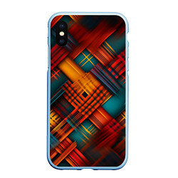 Чехол iPhone XS Max матовый Разноцветная клетка в шотландском стиле