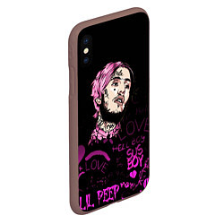 Чехол iPhone XS Max матовый Lil peep neon rap 2017, цвет: 3D-коричневый — фото 2