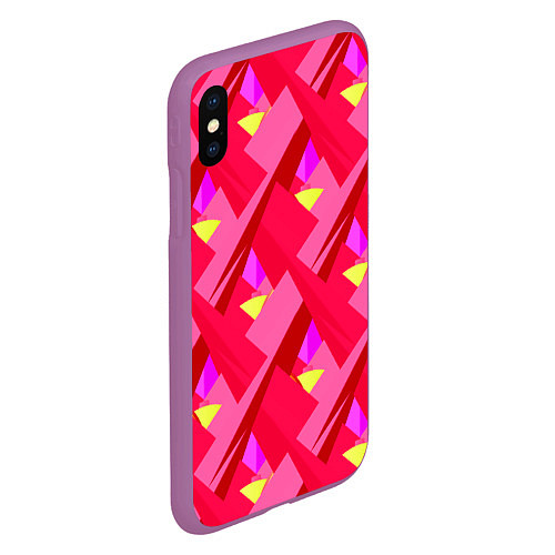 Чехол iPhone XS Max матовый Красные плоскости / 3D-Фиолетовый – фото 2