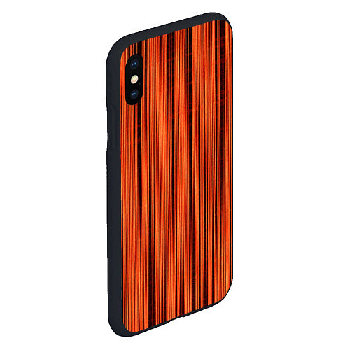 Чехол iPhone XS Max матовый Абстрактные полосы красно-оранжевый / 3D-Черный – фото 2