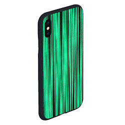 Чехол iPhone XS Max матовый Абстракция полосы зелёные, цвет: 3D-черный — фото 2