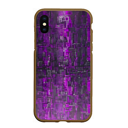 Чехол iPhone XS Max матовый Фиолетовый металл модерн, цвет: 3D-коричневый