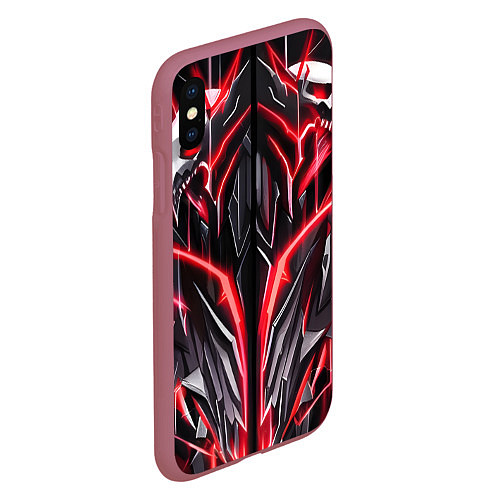 Чехол iPhone XS Max матовый Киберпанк черепа / 3D-Малиновый – фото 2