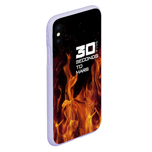 Чехол iPhone XS Max матовый Thirty Seconds to Mars fire / 3D-Светло-сиреневый – фото 2