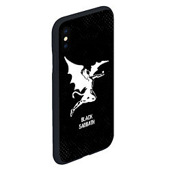 Чехол iPhone XS Max матовый Black Sabbath glitch на темном фоне, цвет: 3D-черный — фото 2