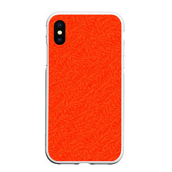 Чехол iPhone XS Max матовый Насыщенный красно-оранжевый, цвет: 3D-белый