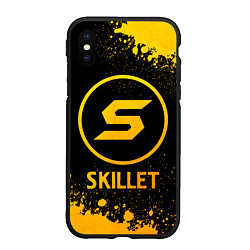 Чехол iPhone XS Max матовый Skillet - gold gradient, цвет: 3D-черный