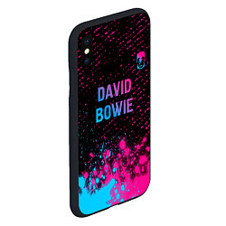 Чехол iPhone XS Max матовый David Bowie - neon gradient посередине, цвет: 3D-черный — фото 2