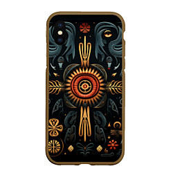 Чехол iPhone XS Max матовый Паттерн в славянской стилистике