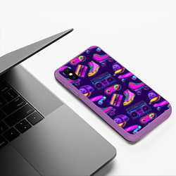 Чехол iPhone XS Max матовый Retro stuff, цвет: 3D-фиолетовый — фото 2