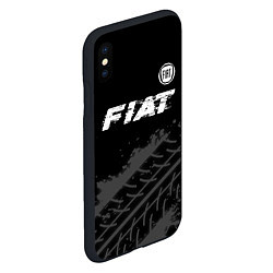 Чехол iPhone XS Max матовый Fiat speed на темном фоне со следами шин посередин, цвет: 3D-черный — фото 2