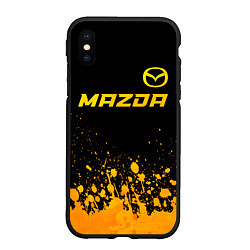 Чехол iPhone XS Max матовый Mazda - gold gradient посередине, цвет: 3D-черный