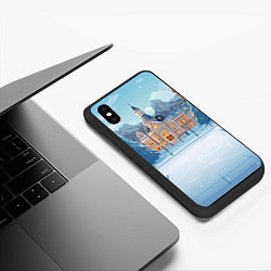 Чехол iPhone XS Max матовый Новогодний зимний сквер, цвет: 3D-черный — фото 2