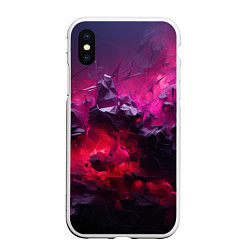 Чехол iPhone XS Max матовый Фиолетовые элементы абстракция