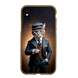 Чехол iPhone XS Max матовый Кот в стиле Томаса Шелби - Острые козырьки