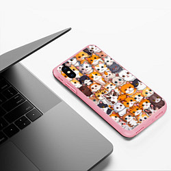 Чехол iPhone XS Max матовый Очень много котиков, цвет: 3D-баблгам — фото 2