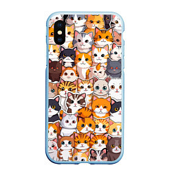 Чехол iPhone XS Max матовый Очень много котиков