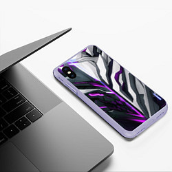 Чехол iPhone XS Max матовый Броня адская и райская фиолетовая, цвет: 3D-светло-сиреневый — фото 2