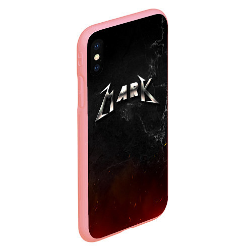 Чехол iPhone XS Max матовый Марк в стиле Металлика - огонь и искры / 3D-Баблгам – фото 2