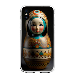 Чехол iPhone XS Max матовый Матрёшка от ai, цвет: 3D-белый